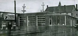 The original station, in black and white